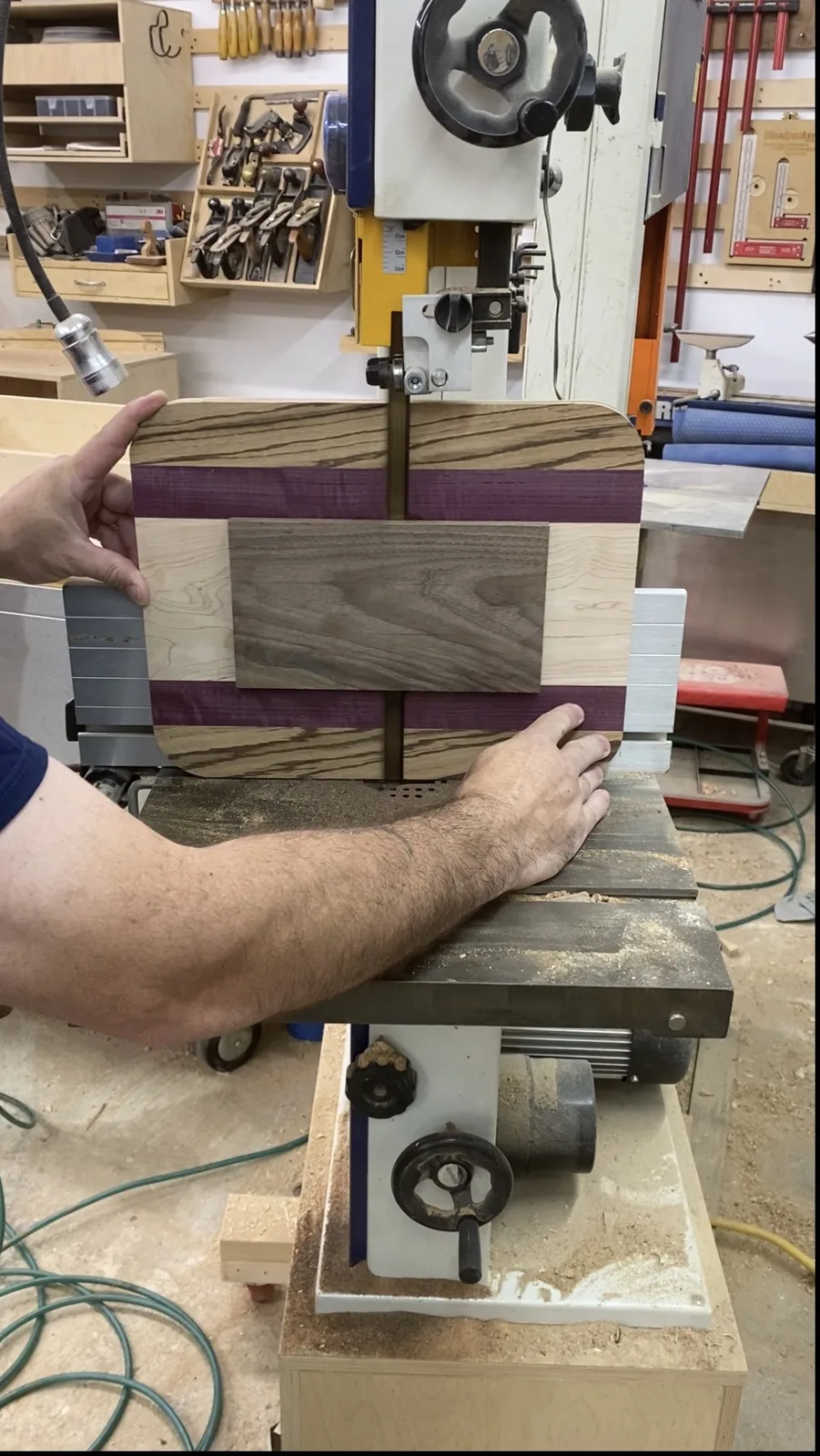 The walnut plug carved on the CNC to match the cavity